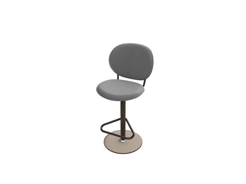 Inès Adjustable Stools, Matt Bronze, Ash Gray