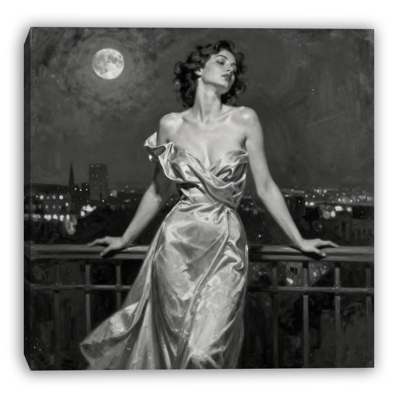 «Moonlit Reverie», art mural sur toile tendue, L 20 po x H 20 po x P 1,5 po