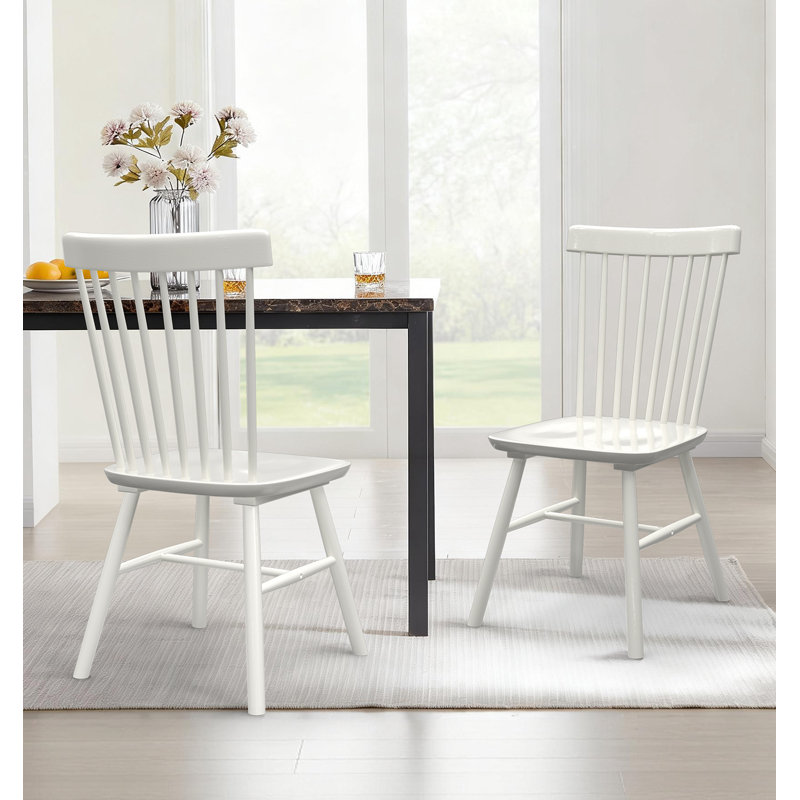 Ensemble de 2 chaises de salle à manger Windsor, Blanc, 2
