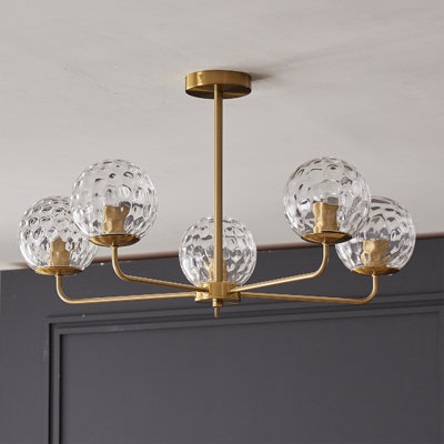 Moonya Glass Semi Flush Mount