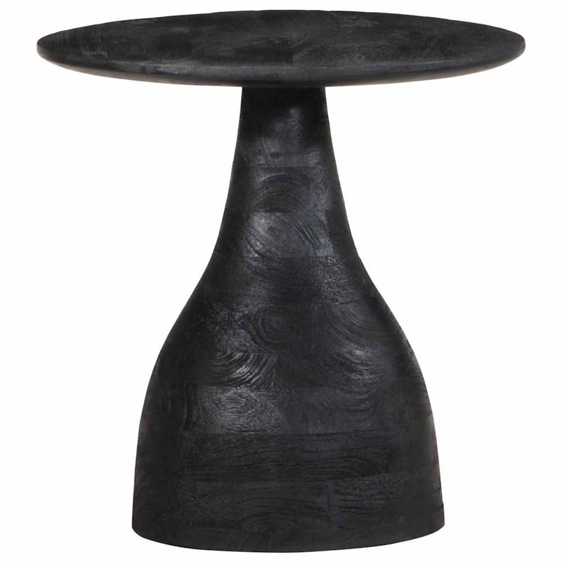 Side Table Diameter40x40 Cm Solid Wood Mango, Black