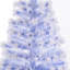 Sapin de Noël artificiel pré-éclairé 5 pi avec branches réalistes, lumières DEL multicolores, fibre optique et 180 pointes - blanc / bleu