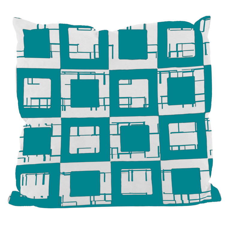 Housse et insert de coussin géométrique carré, H 18 po x l 18 po, Violet