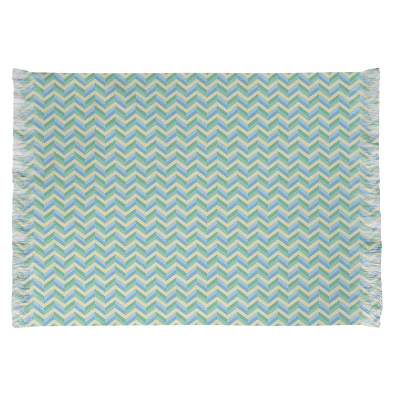 Tapis bleu/vert/beige à chevrons Mcguigan, Oui