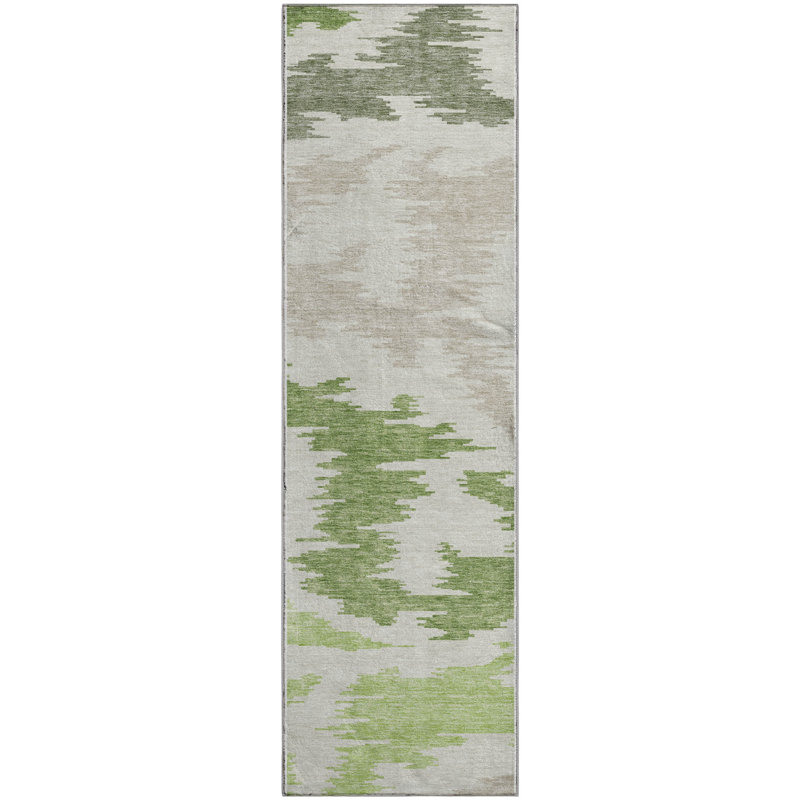 Tapis vert de qualité supérieure lavable à la machine, Tapis de couloir 2 pi 3 po x 7 pi 6 po