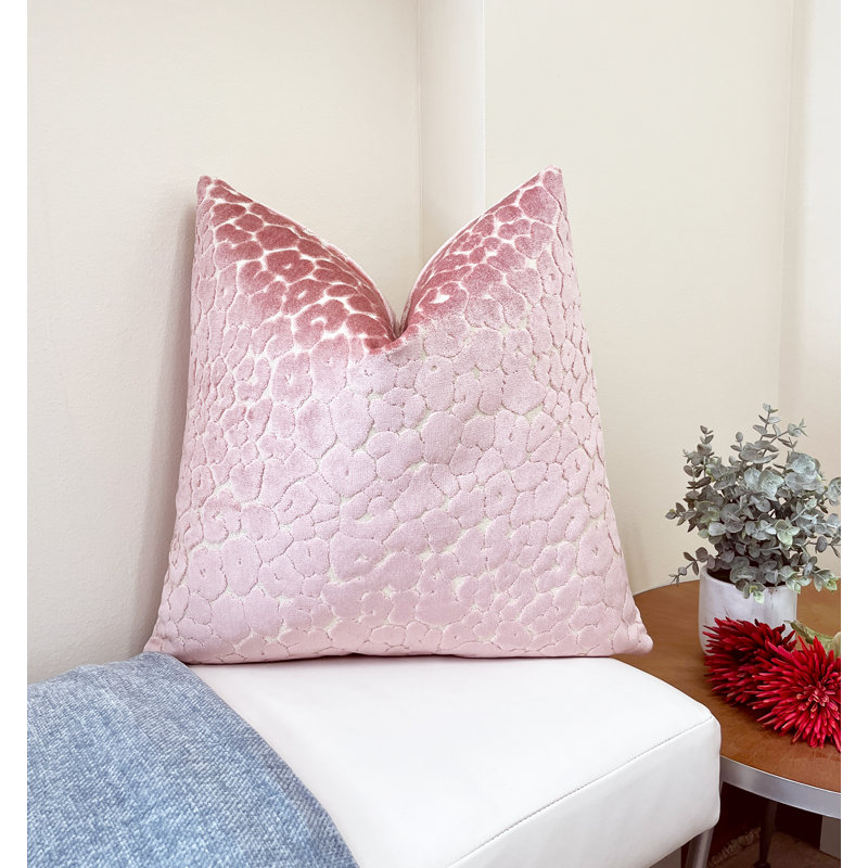 Animal Print Velvet Throw Pillow Cover, 20"H x 20"W, Pink