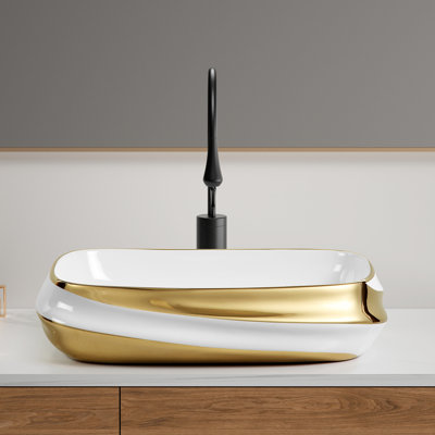 24"×17" Oval Ceramic Bathroom Sink Above Counter Small Vessel Bathroom Sink