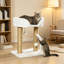 42 cm Indoor Cat Tree with Jute Scratching Post & Hanging Toy Balls, White