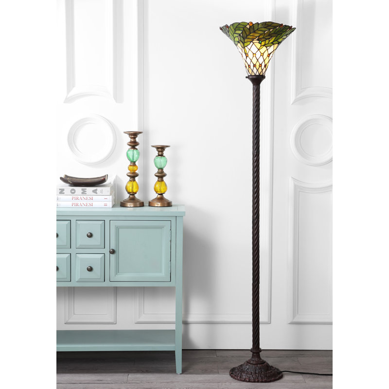 Oshea 71'' Brown Torchiere Floor Lamp