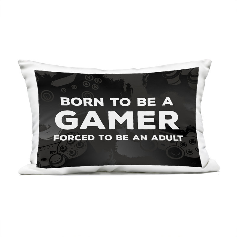 Oreiller imprimé extérieur pour adulte Born Gamer par Lux + Me Designs