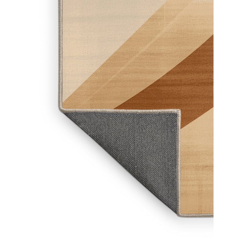 Tapis brun doux et moelleux à motif de bananes modernes Adama, 3 x 5