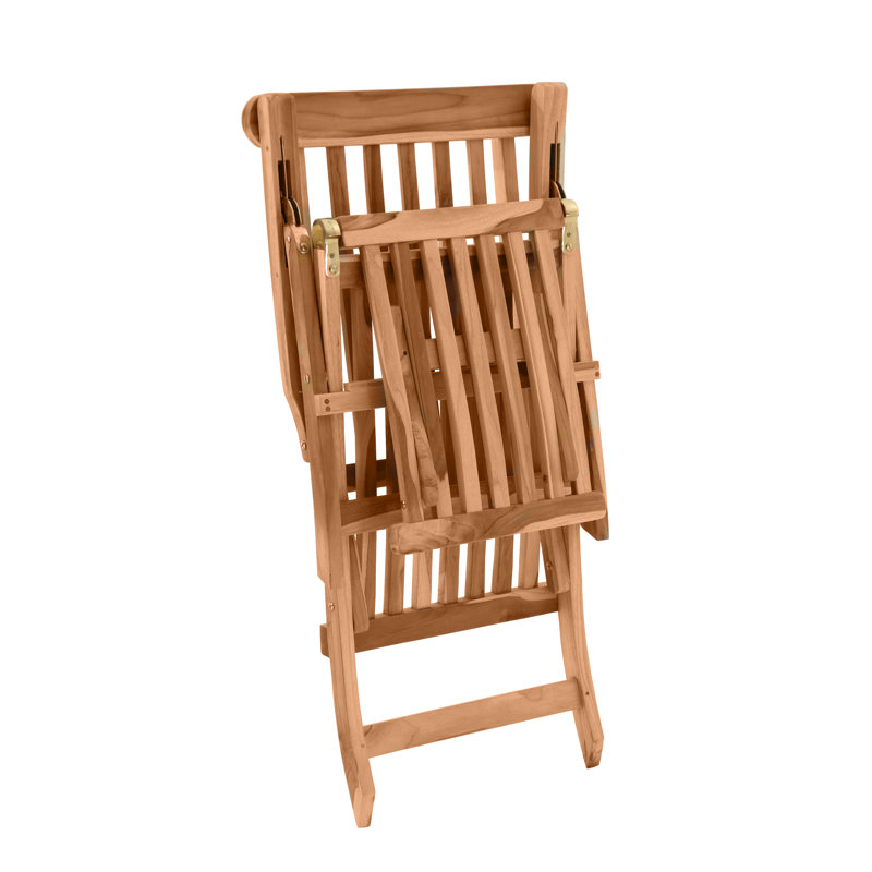 Remmington 149cm Long Reclining Teak Single Chaise