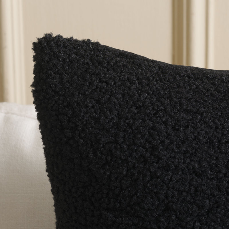 Horwich 20" Black and Ivory Woven Throw Pillow