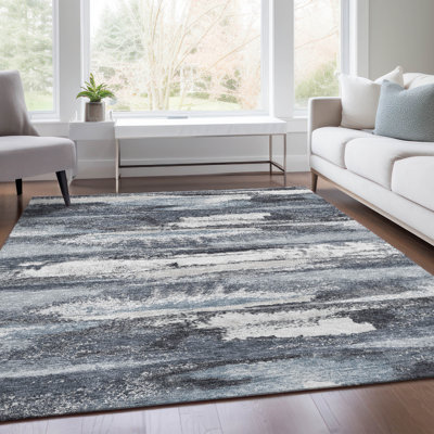 Premium Machine Washable Prisco Grey Rug
