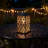 11"H Black Metal Cutout Pattern Solar Powered Hanging Lantern With LED Light