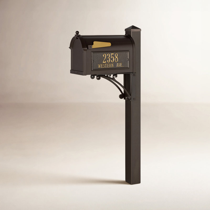 Superior Post Mounted Mailbox, Bronze, Yes