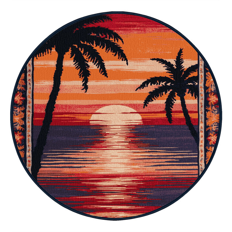  Tapis lavable Hawaiian, Rond 3 pi