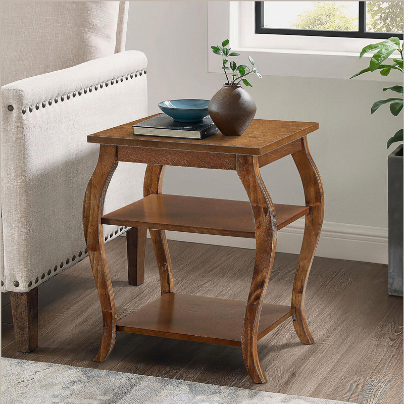 Walnut 2-shelf End Table, Walnut