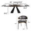 Ensemble de salle à manger 9 pièces avec table extensible en fritté noir mat de 63 à 95 po et 8 chaises rembourrées