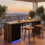 Table de bar à hauteur de comptoir de 79 po avec 3 tiroirs de rangement et lumière DEL