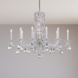 Siena 10 Light 40.5in x 30in Chandelier in Antique Silver with Clear Heritage Handcut Crystals