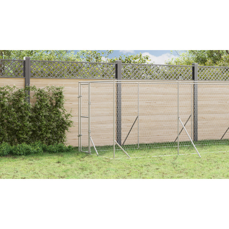 Chenil d'extérieur pour chien Vidaxl, H 79,2 po x l 79,2 po x P 393,6 po