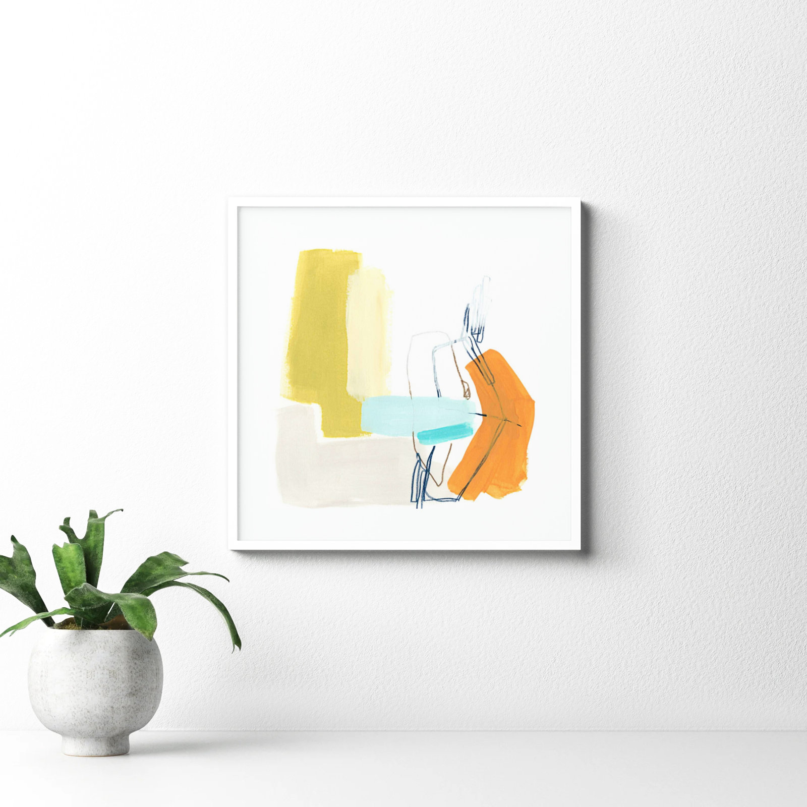 Adagio IV by June Erica Vess, White Framed Paper, 19.38" H x 19.38" W x 0.88" D
