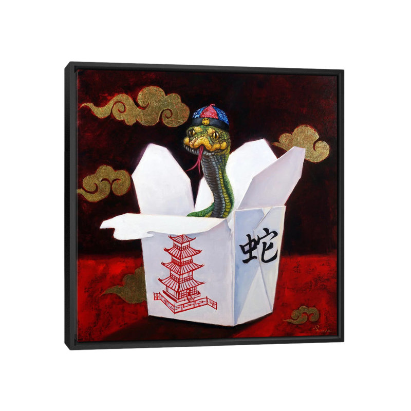 «Takeout with a Twist», reproduction sur toile, H 18 po x l 18 po x P 1,5 po, Toile encadrée noire, Pas de tapis