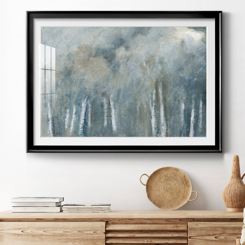 Birch Solitude - peinture encadrée, H 22,5 po x l 30,5 po x P 1,5 po, Cadre noir