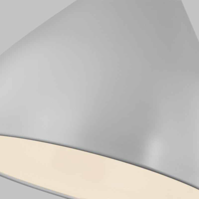 Luminaire suspendu conique à 1 lumière Ayer, Gris mat, H 152 po x l 14 po x P 14 po