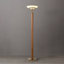Lampe sur pied Tambo Torchiere - Finition bois, laiton vieilli, gradateur-96227971