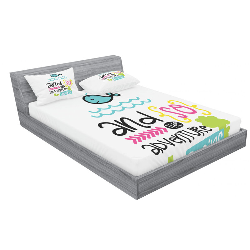 Microfiber Patterned Fitted Sheet, Queen Sheet Set with 2 Pillowcases
