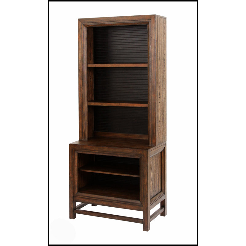 Élégant pilier de bibliothèque à deux tons avec tablettes spacieuses, aucun assemblage requis pour les espaces de vie modernes.