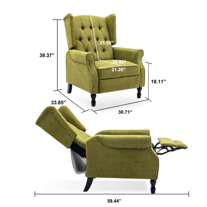Druv Recliner, Grass Green Flannelette