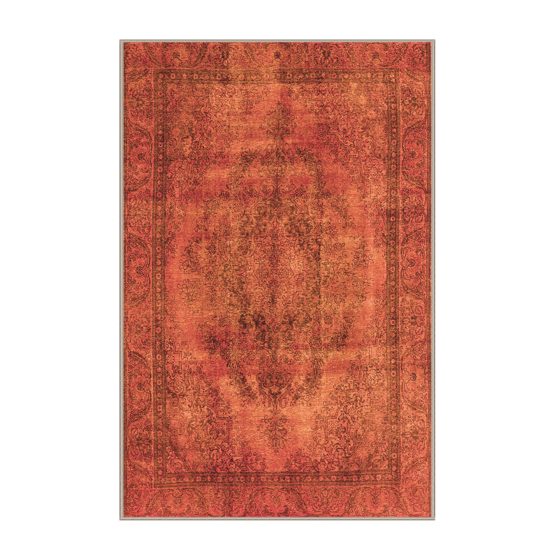 Tapis oriental oriental en polyester / chenille tissé à la machine, Rectangle 7 pi x 10 pi