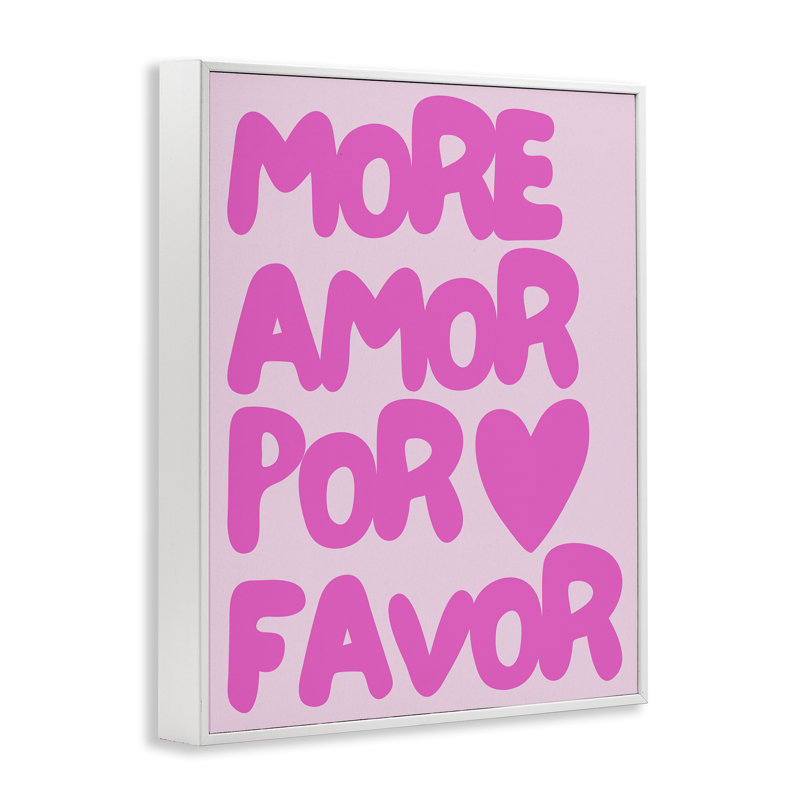  Pink Pastel More Amor Framed Giclee Art by House of Lulu, H 14 po x l 11 po, Giclée encadrée blanc bord de mer