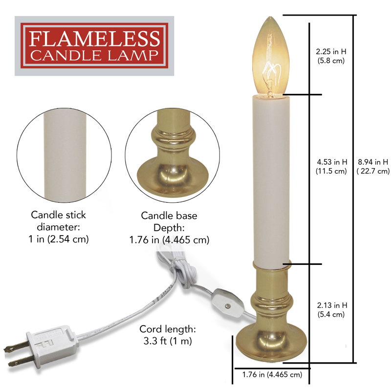 Bougie incandescente 1 carat 9 pouces, Interrupteur
