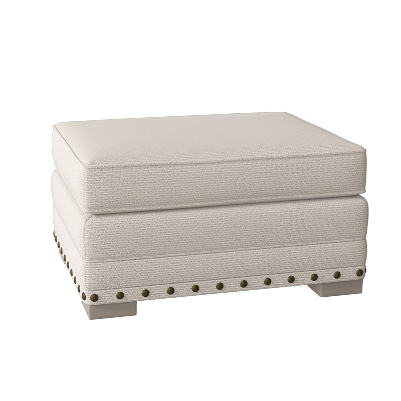 Cantor 29" Rectangle Standard Ottoman, Cream Chenille 1345-002, Blanca