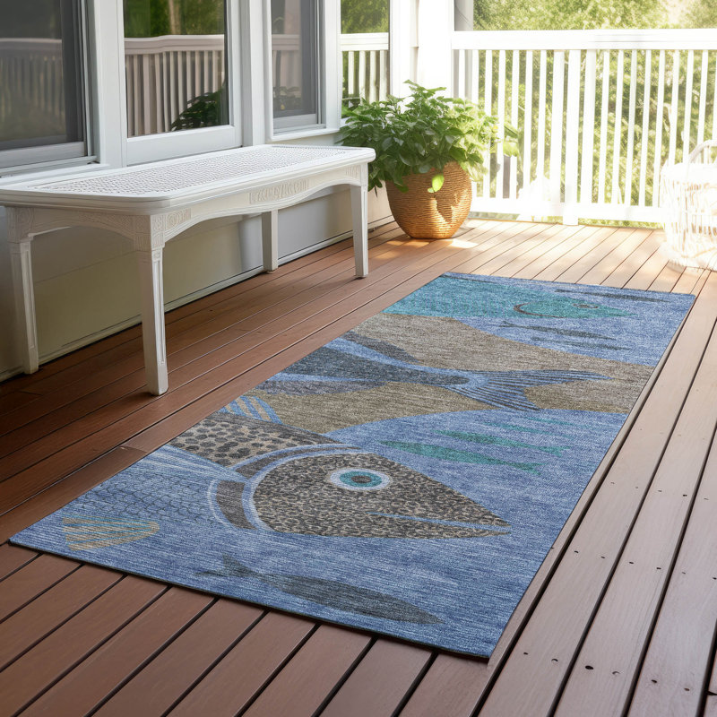 Tapis côtier intérieur / extérieur lavable à la machine ACN2447, Taupe, Tapis de couloir 2 pi 3 po x 7 pi 6 po