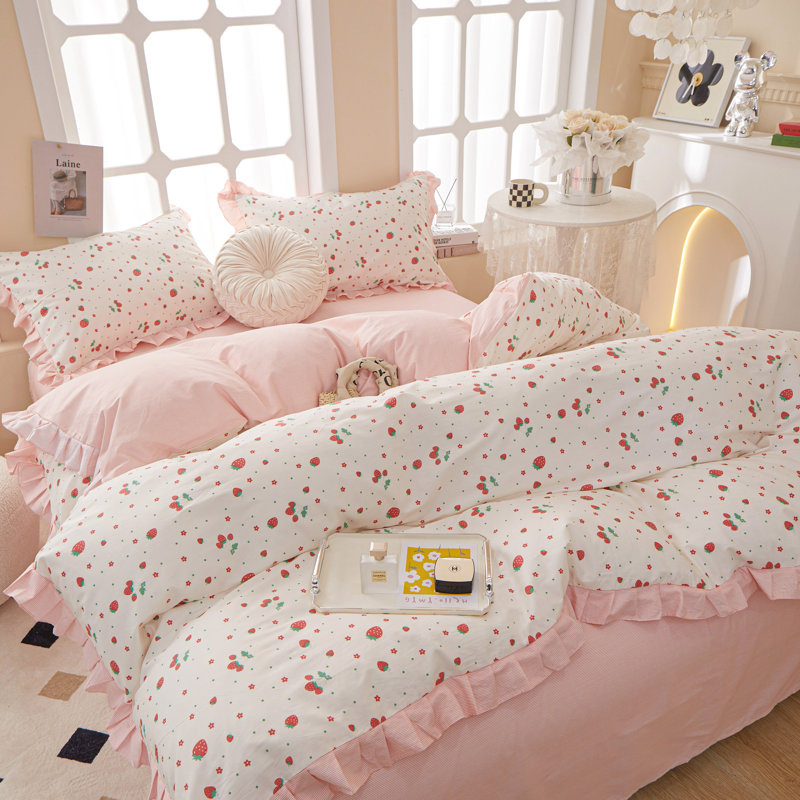Microfiber Comforter Set, Queen Comforter + 4 Additional Pieces, Floral 02