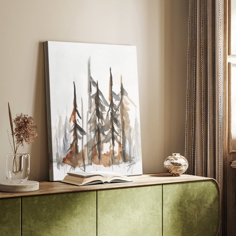 Rustic Evergreens I -Custom Wrapped Gallery Cavas, 12" H x 8" W