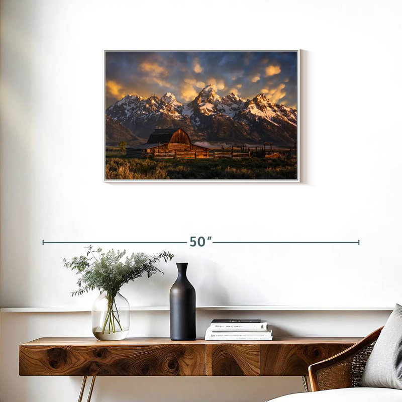 Mormon Row Barn, Cadre flottant blanc, 31 po x 21 po