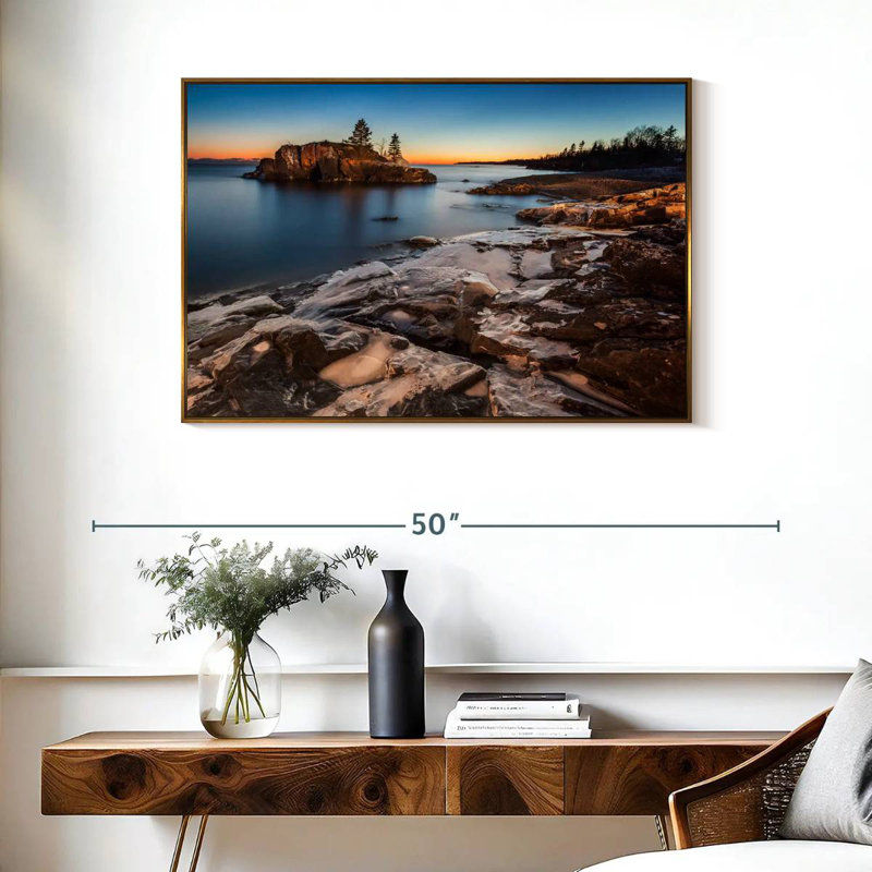 Lac Supérieur au crépuscule, Cadre flottant doré, 37 po x 25 po