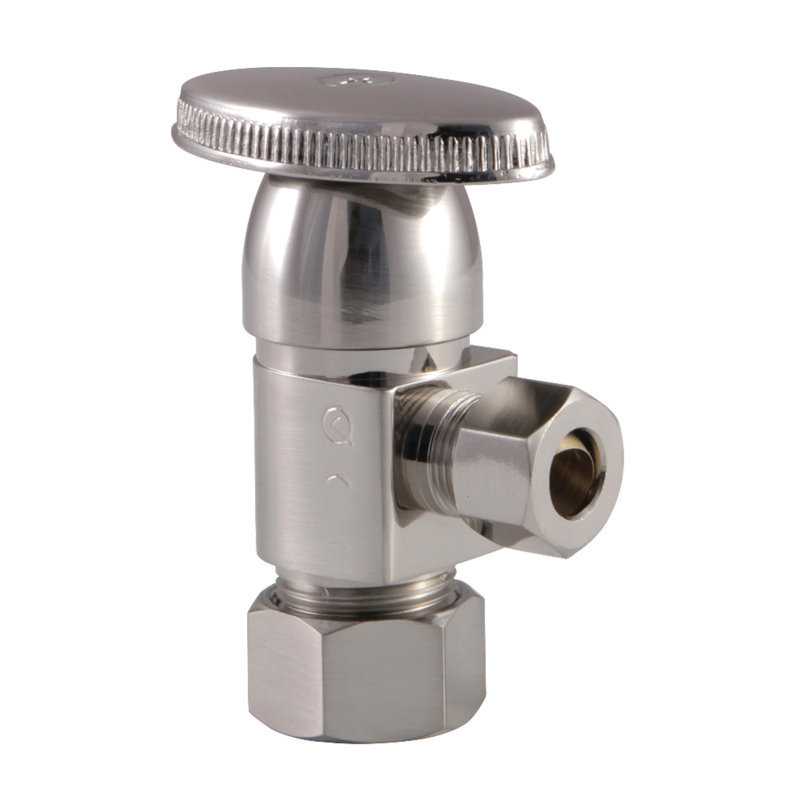 Kingston Brass Americana 5/8-Inch OD Comp x 3/8-Inch OD Comp Anti-Seize Deluxe Quarter-Turn Ceramic Hardisc Cartridge Angle Stop