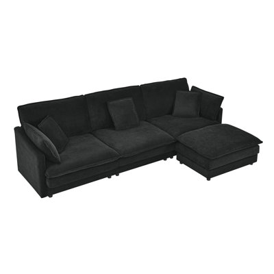 Convertible Sectional Sofa with Ottoman and Storage, Perfect for Living Rooms and Guest Spaces, Combining Comfort and Versatility. by Latitude Run