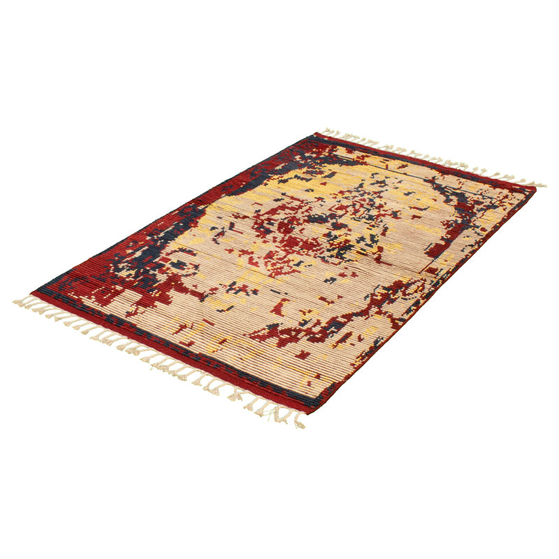 Grogan One-of-a-Kind 5'1" X 8'1" New Age Wool Area Rug in Beige