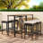 5-piece Outdoor Dining Table Sets Included 1 Foldable Table And Four Stools With Cushions
