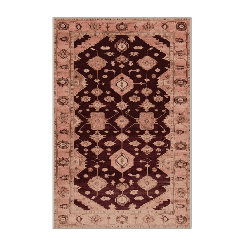 Tapis brun lavable à la machine, Rectangle 7 pi x 9 pi