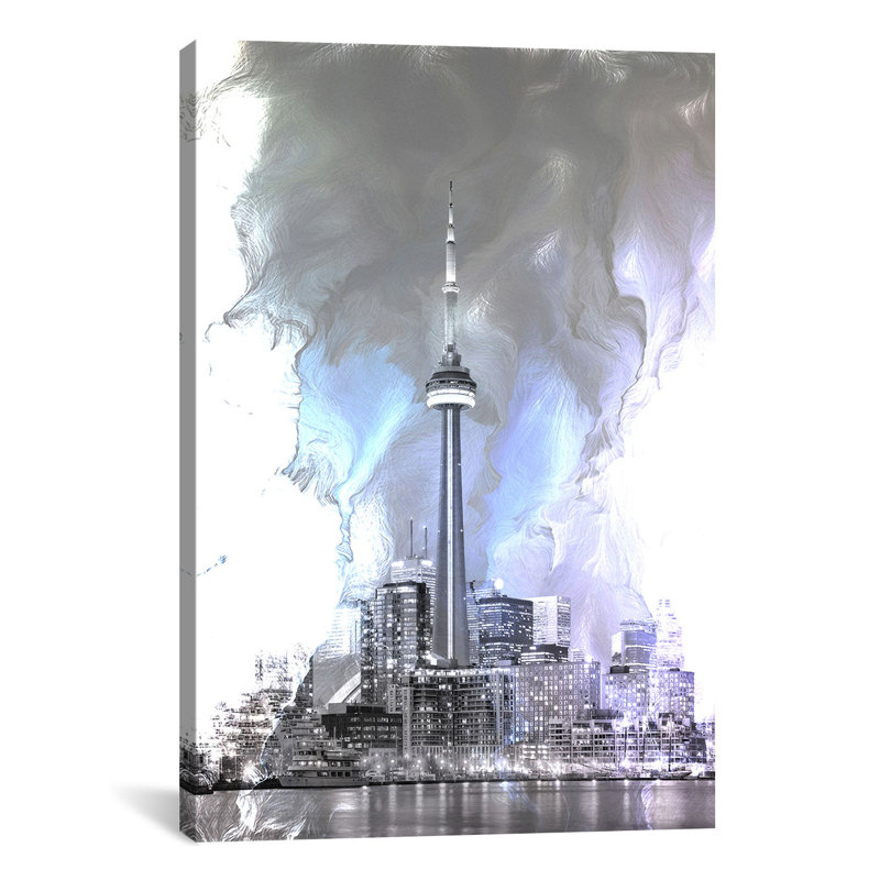 Toronto, Canada Tower - impression d'art graphique sur toile, H 26 po x l 18 po x P 1,5 po