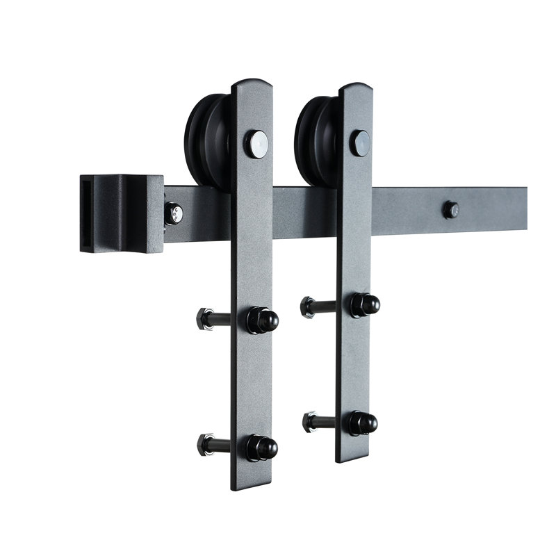 10FT Black Carbon Steel Sliding Barn Door Hardware Kit